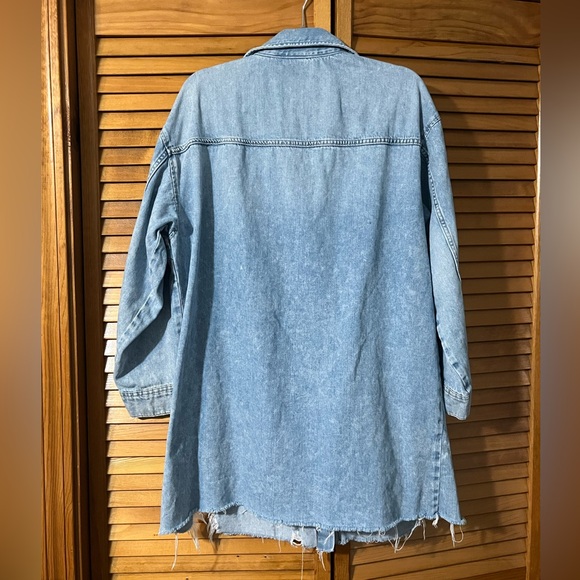 H&M Light Blue Denim Longline Jacket - Picture 7 of 12
